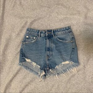 HI RISE DENIM SHORTS TRF